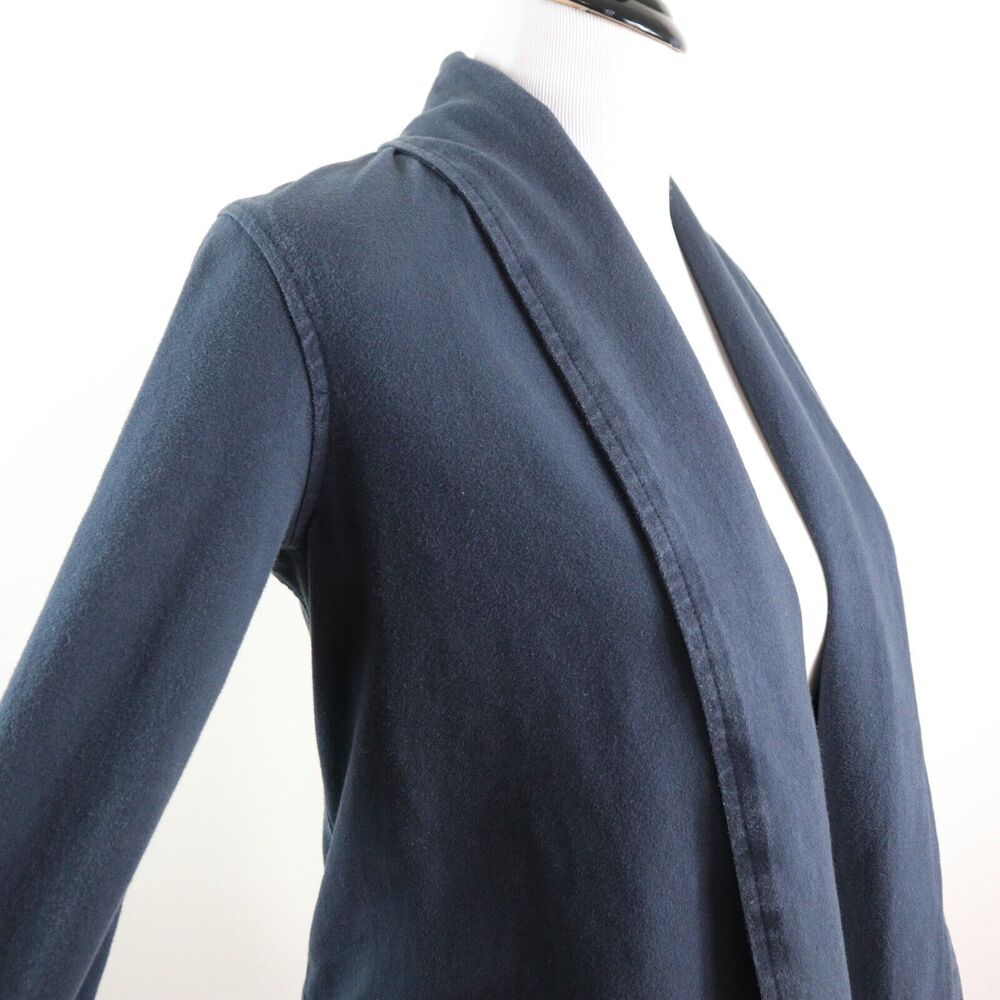 Theory Size S Ashbey Open Front Jacket 3/4 Sleeve Jersey Navy Blue - Picture 7 of 11